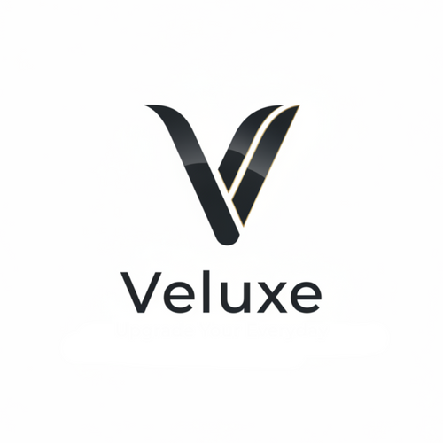  have a dropshipping business that i want to start with the name Veluxe i am going to sell products that i dont know yet.. i want to generate a logo that i can be remembered by like apple has an apple logo and like nike has a swoosh, i want a white background so i can use the logo only and not have a background so i can put it on the top center of the shop... with a slogan Upgrade Your Everyday. you made a logo before, with a V can you make it again but with a white background